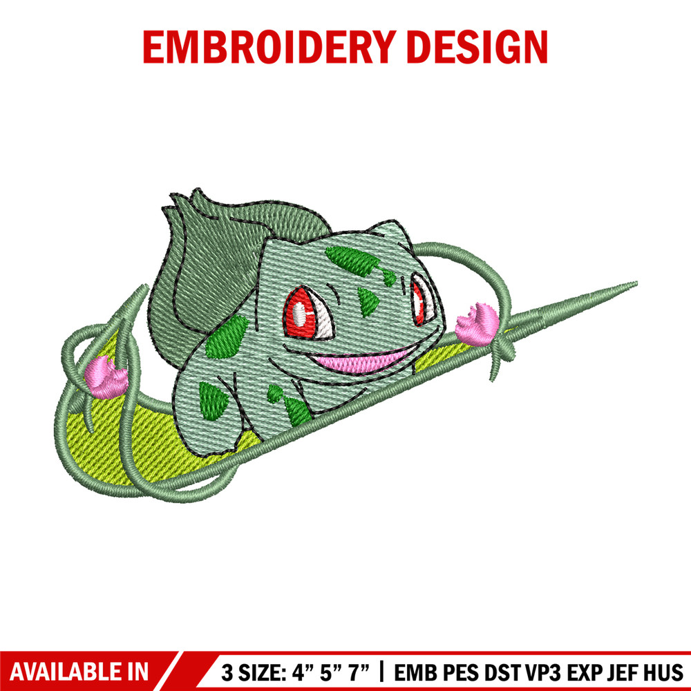 Bubasaur anime embroidery design, Pokemon embroidery, embroidery file, anime design, anime shirt, Digital download.jpg