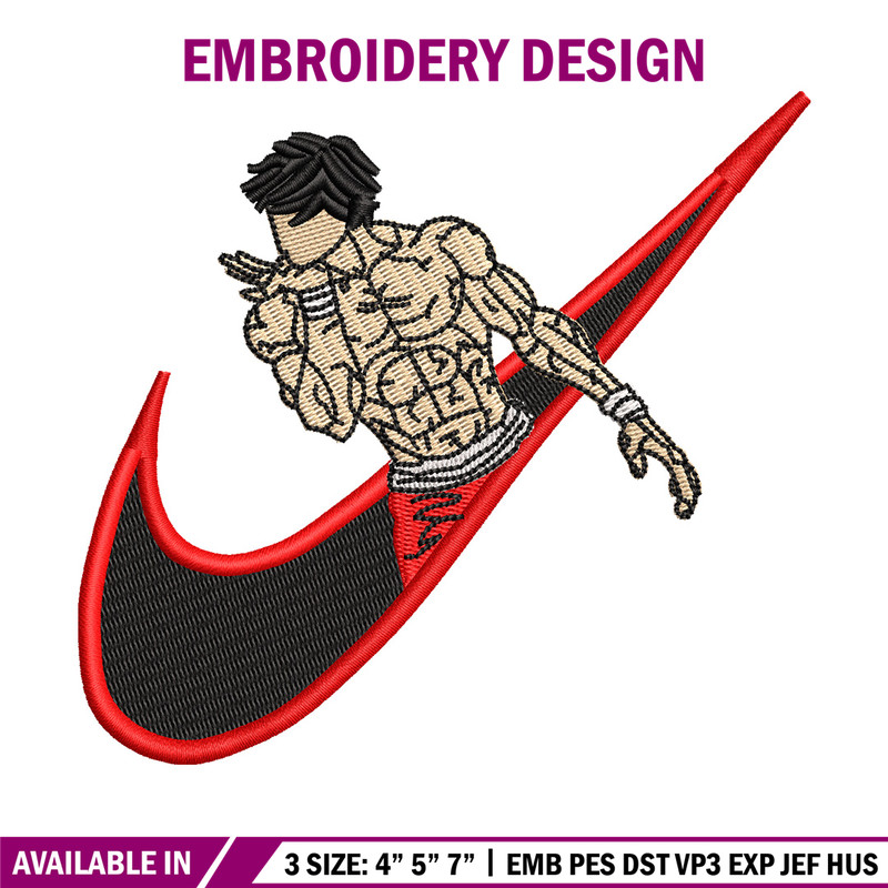 Baki x nike embroidery design, Baki embroidery, Nike design, Embroidery shirt, Embroidery file, Digital download.jpg