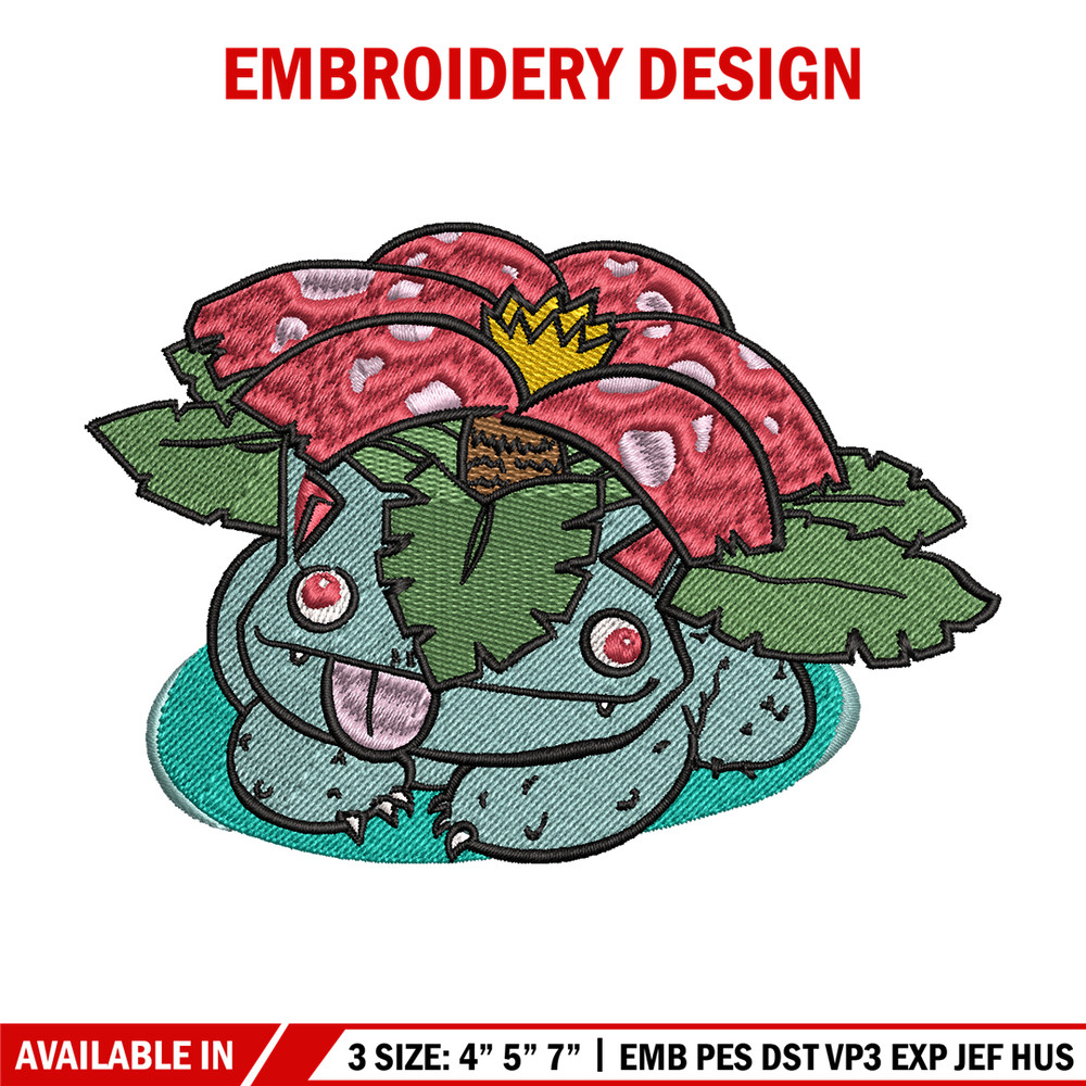 Bubasaur Pokemon embroidery design, Pokemon embroidery, Logo design, anime design, anime shirt, Digital download.jpg