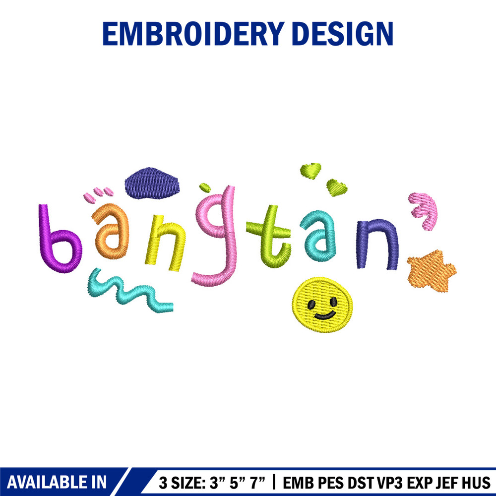 Bangtan embroidery design, Logo embroidery, Embroidery file, Embroidery shirt, Emb design, Digital download.jpg
