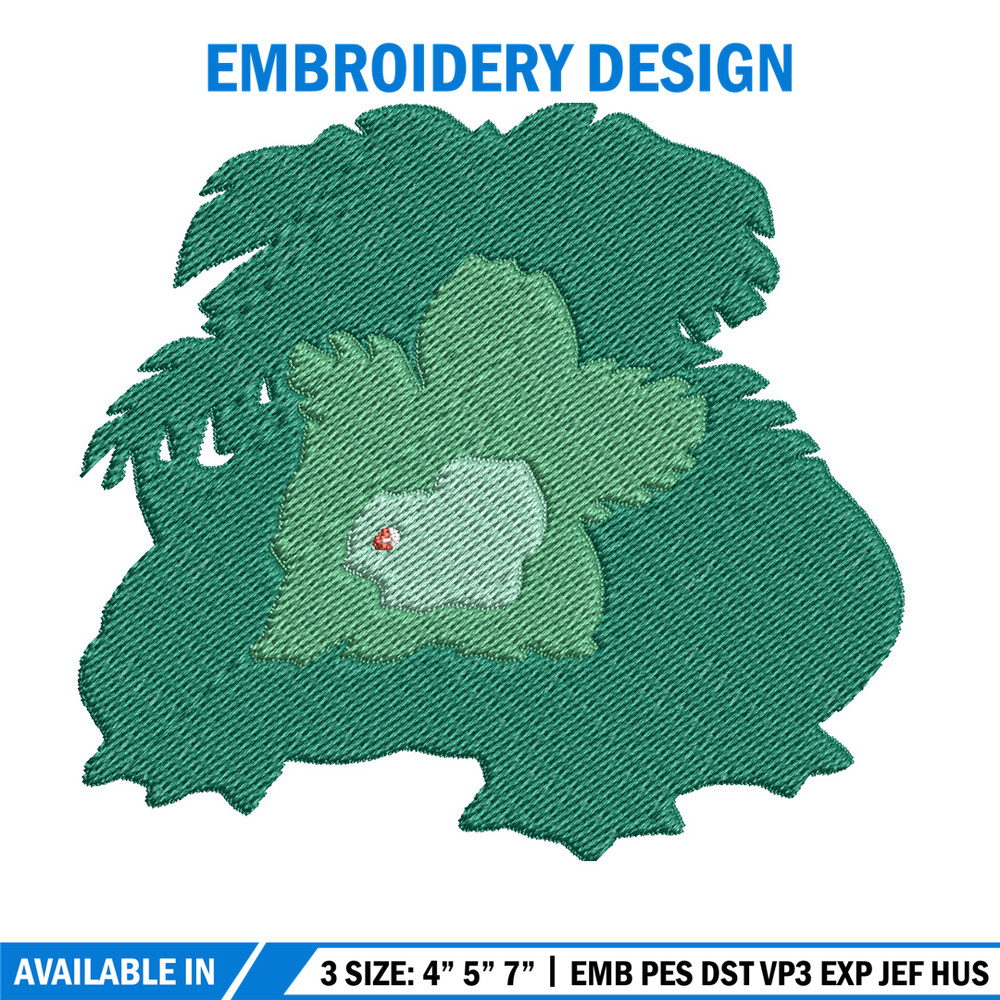 Bulbasaur embroidery design, Pokemon embroidery, Anime design, Embroidery shirt, Embroidery file, Digital download.jpg