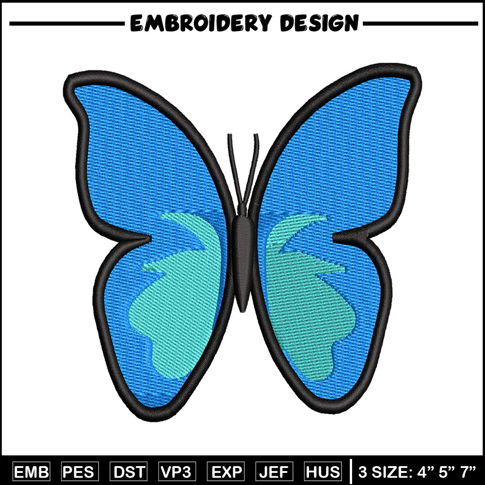 Blue Butterfly embroidery design, Blue Butterfly embroidery, logo design, embroidery file, logo shirt, Digital download..jpg