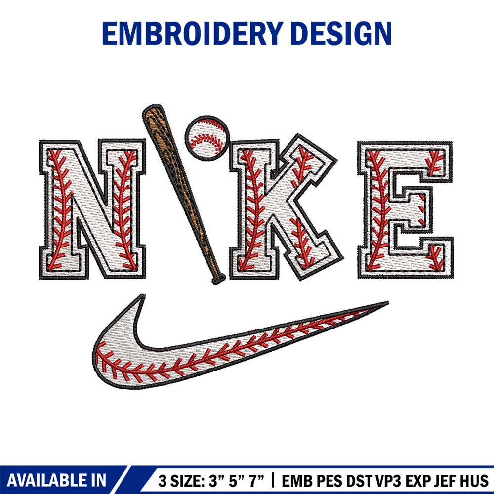 Baseball x nike embroidery design, Baseball embroidery, Nike design, Embroidery shirt, Embroidery file, Digital download.jpg