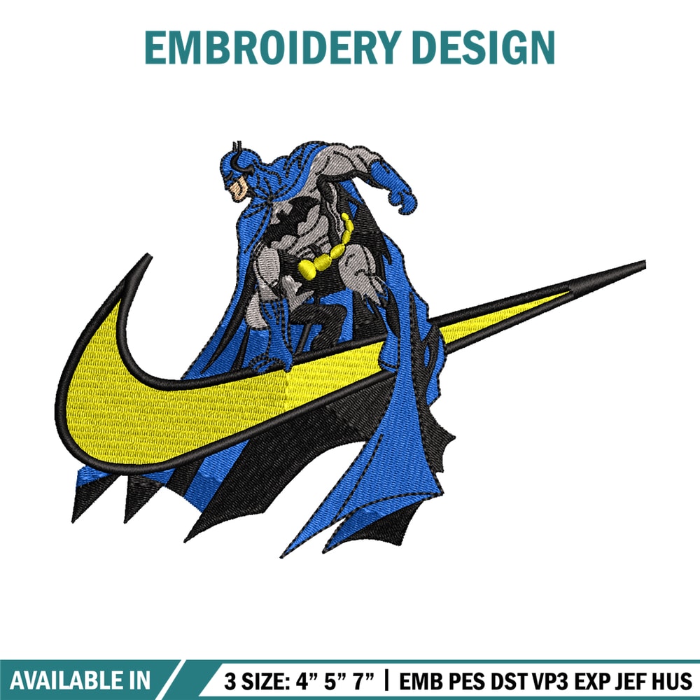 Batman Nike Logo embroidery design, Batman embroidery, Nike design, Logo shirt, movie shirt, digital download.jpg