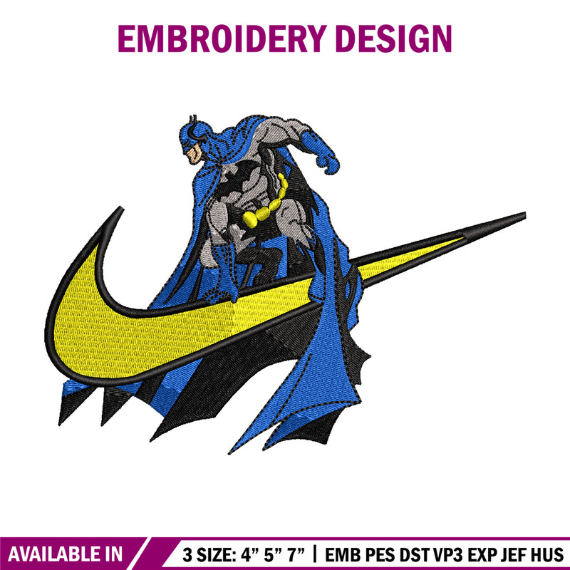 Batman Nike Logo embroidery design, Batman embroidery, Nike design, Logo shirt, movie shirt, digital download.jpg