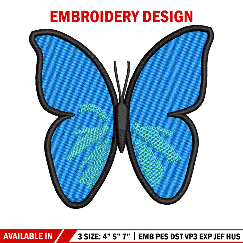 Butterfly blue embroidery design, Butterfly embroidery, Embroidery file, Embroidery shirt, Emb design, Digital download.jpg