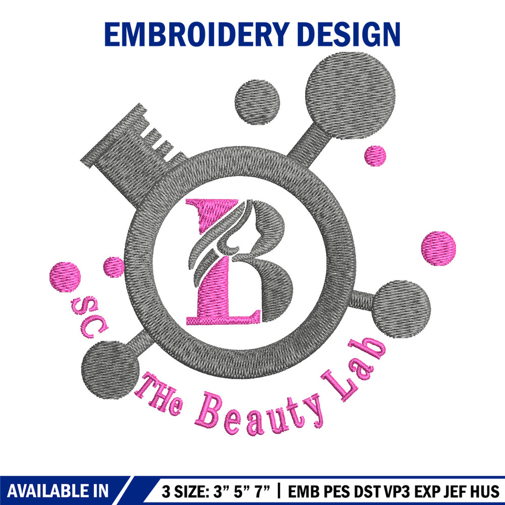 Beauty lab embroidery design, Logo embroidery, Embroidery file, Embroidery shirt, Emb design, Digital download.jpg