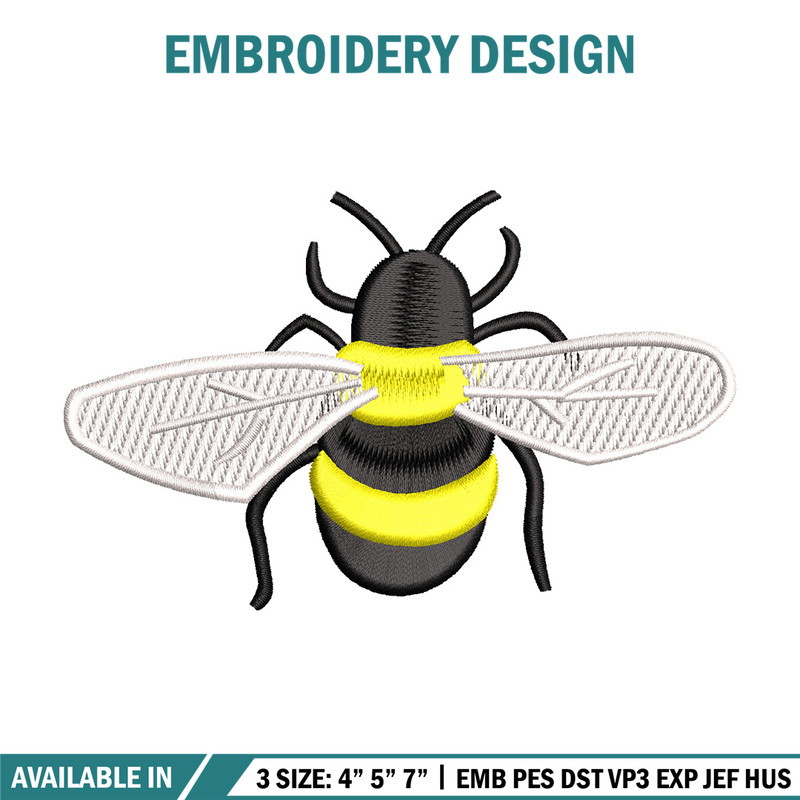 Bee yellow embroidery design, Bee embroidery, Embroidery file, Embroidery shirt, Emb design, Digital download.jpg