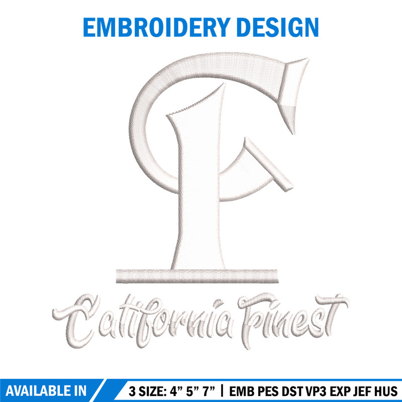 California Finest embroidery design, logo embroidery, logo design, embroidery file, logo shirt, Digital download..jpg