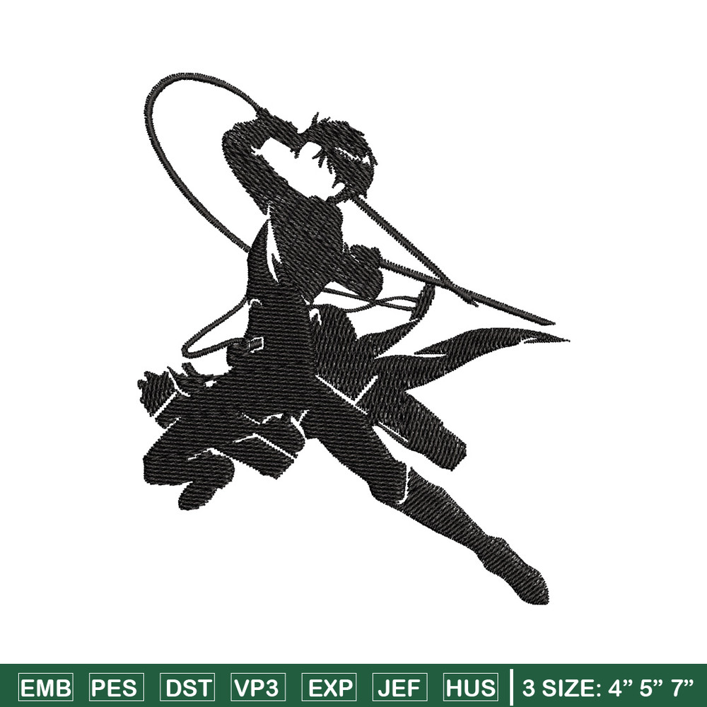 Levi black embroidery design, Aot embroidery, Anime design, Embroidery shirt, Embroidery file, Digital download.jpg