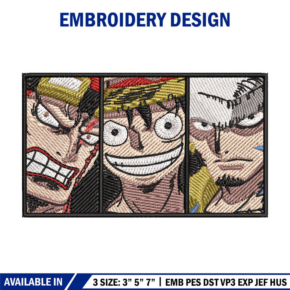 Big 3 priate embroidery design, One piece embroidery, Anime design, Embroidery shirt, Embroidery file,Digital download.jpg
