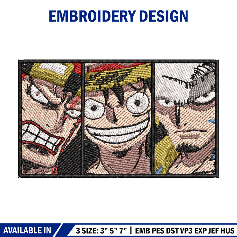 Big 3 priate embroidery design, One piece embroidery, Anime design, Embroidery shirt, Embroidery file,Digital download.jpg