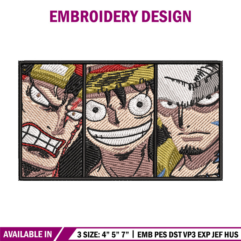 Big 3 priate embroidery design, One piece embroidery, Anime design, Embroidery shirt, Embroidery file,Digital download.jpg