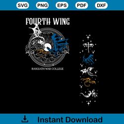Vintage Fourth Wing Basgiath War College SVG Download