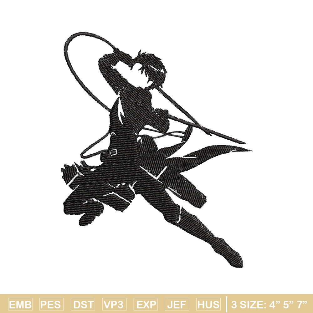 Levi black embroidery design, Aot embroidery, Anime design, Embroidery shirt, Embroidery file, Digital download.jpg