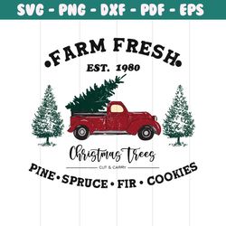 farm fresh pine spruce fir cookies christmas trees svg file