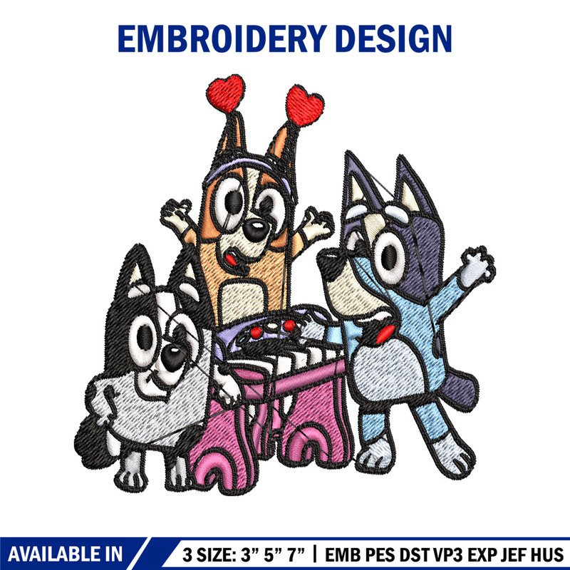 Bluey And Friends Happy Birthday Embroidery, Cartoon Embroidery, Disney Embroidery, Embroidery File, digital download..jpg
