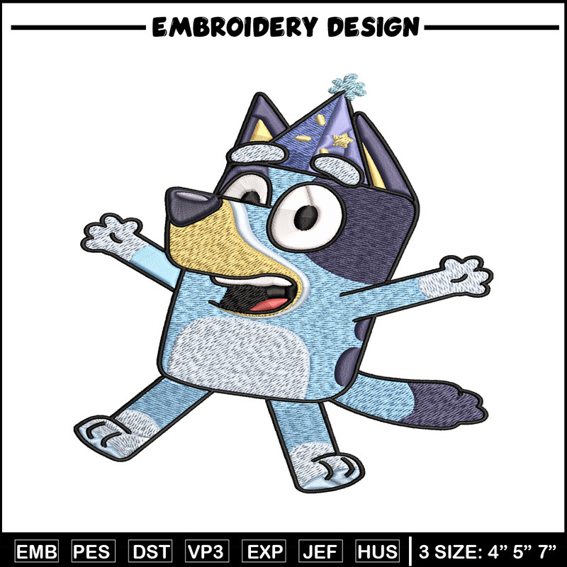 Bluey Happy birthday Embroidery, Bluey Cartoon Embroidery, Disney Embroidery, Embroidery File, digital download..jpg