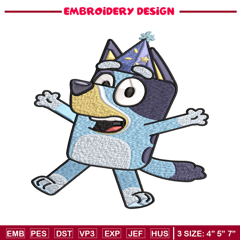 Bluey Happy birthday Embroidery, Bluey Cartoon Embroidery, Disney Embroidery, Embroidery File, digital download..jpg