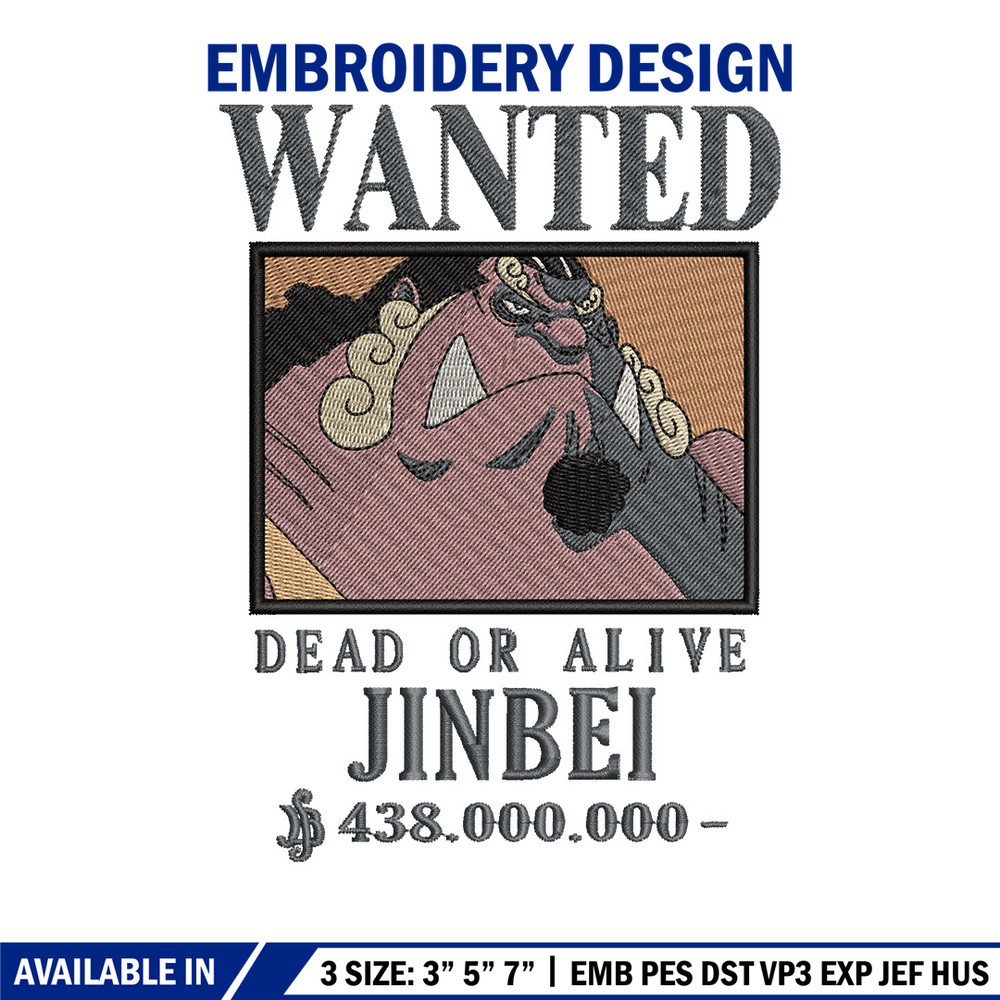 Bounty jinbei embroidery design, One piece embroidery, Anime design, Embroidery shirt, Embroidery file,Digital download.zip.jpg