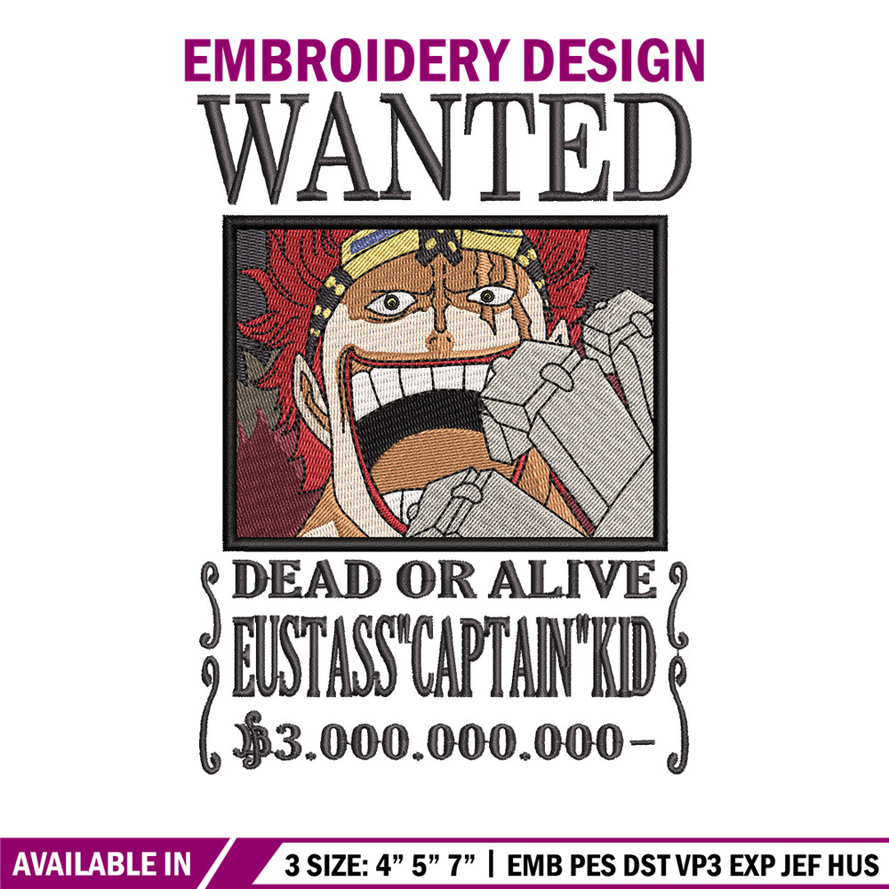 Bounty kid embroidery design, One piece embroidery, Anime design, Embroidery shirt, Embroidery file,Digital download.jpg