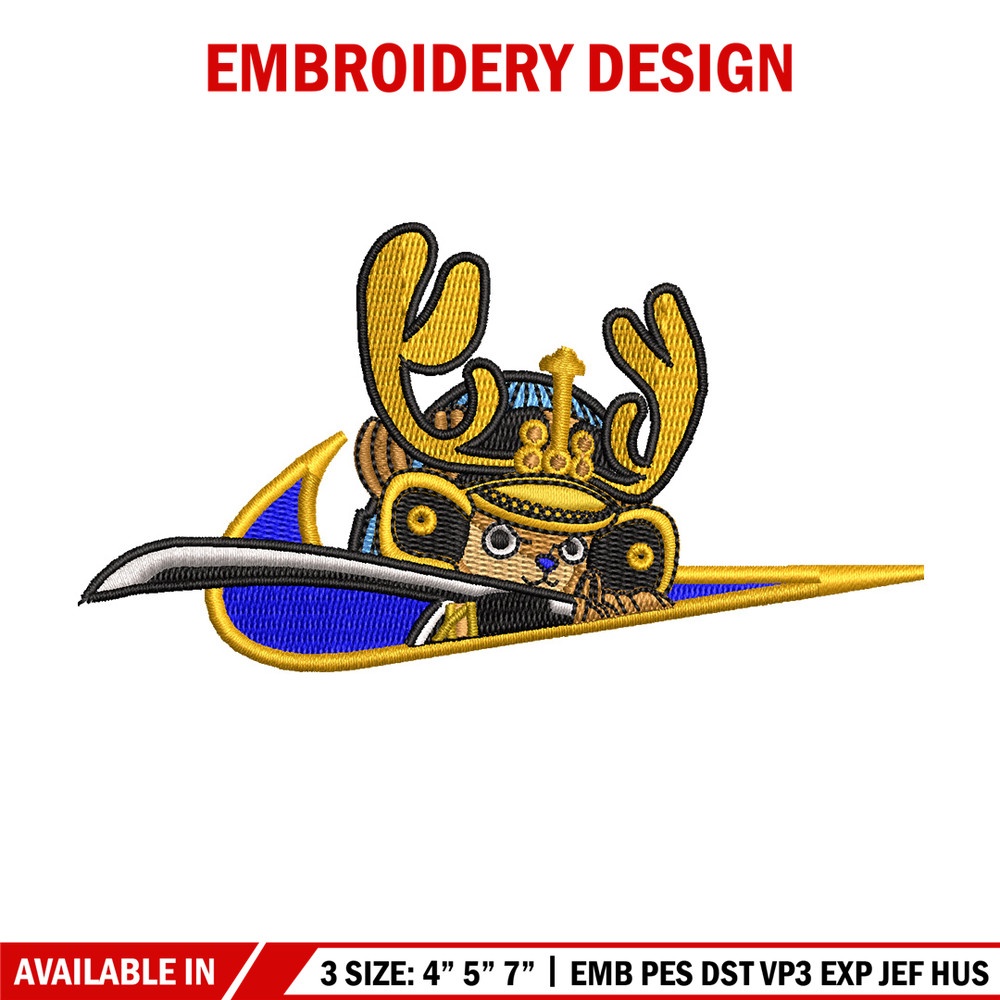 Chopper nike embroidery design, One piece embroidery, Nike design, Embroidery shirt, Embroidery file, Digital download.jpg