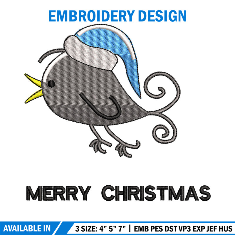 Chrismas bird embroidery design, Chrismas embroidery, Emb design, Embroidery shirt, Embroidery file, Digital download.jpg