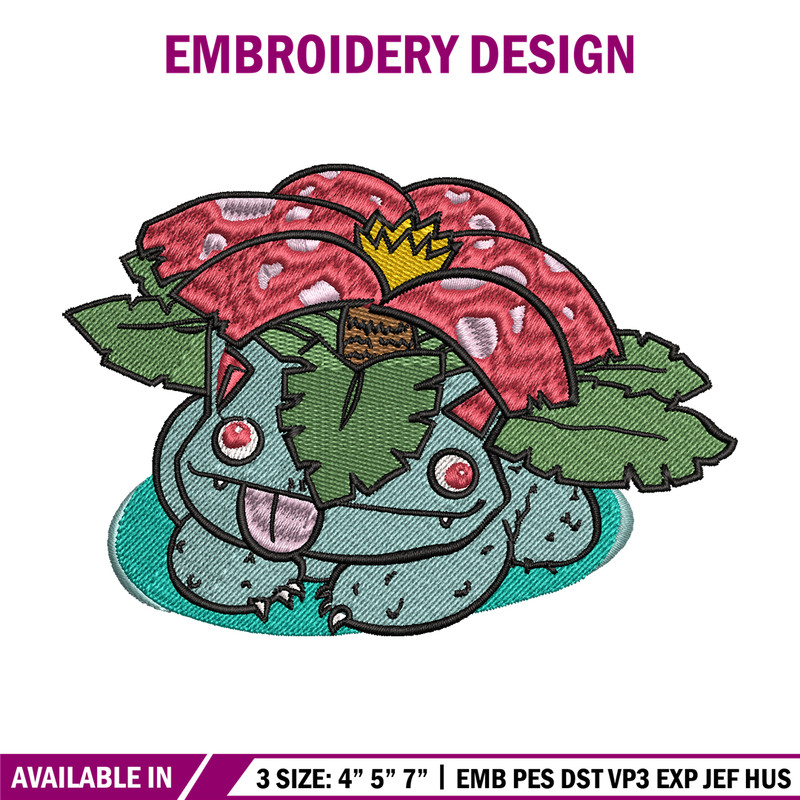 Bubasaur Pokemon embroidery design, Pokemon embroidery, Logo design, anime design, anime shirt, Digital download.jpg