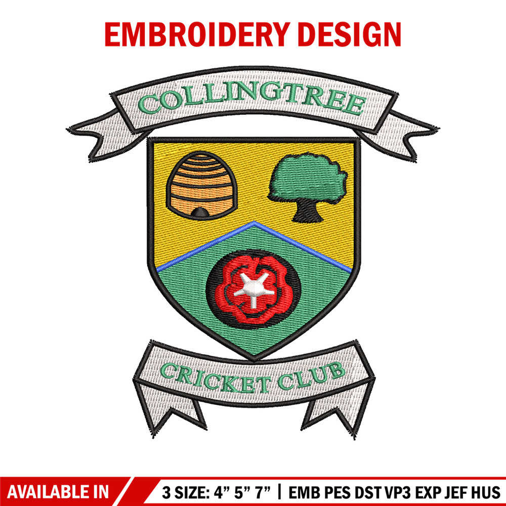 Collingtree Cricket embroidery design, Collingtree Cricket embroidery, logo design, embroidery file, Digital download.jpg