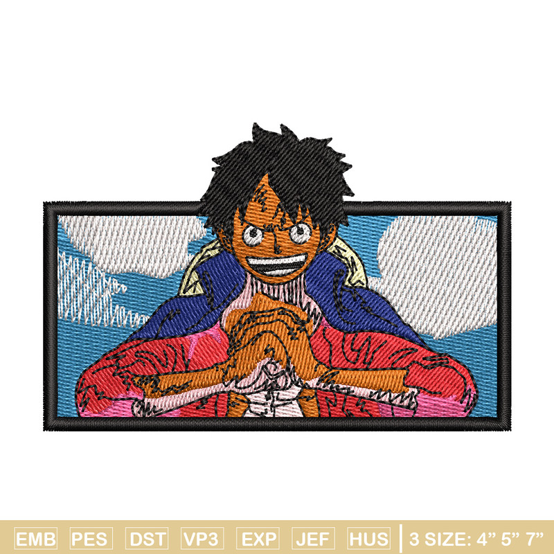 Luffy box embroidery design, One piece embroidery, Anime design, Embroidery shirt, Embroidery file, Digital download.jpg