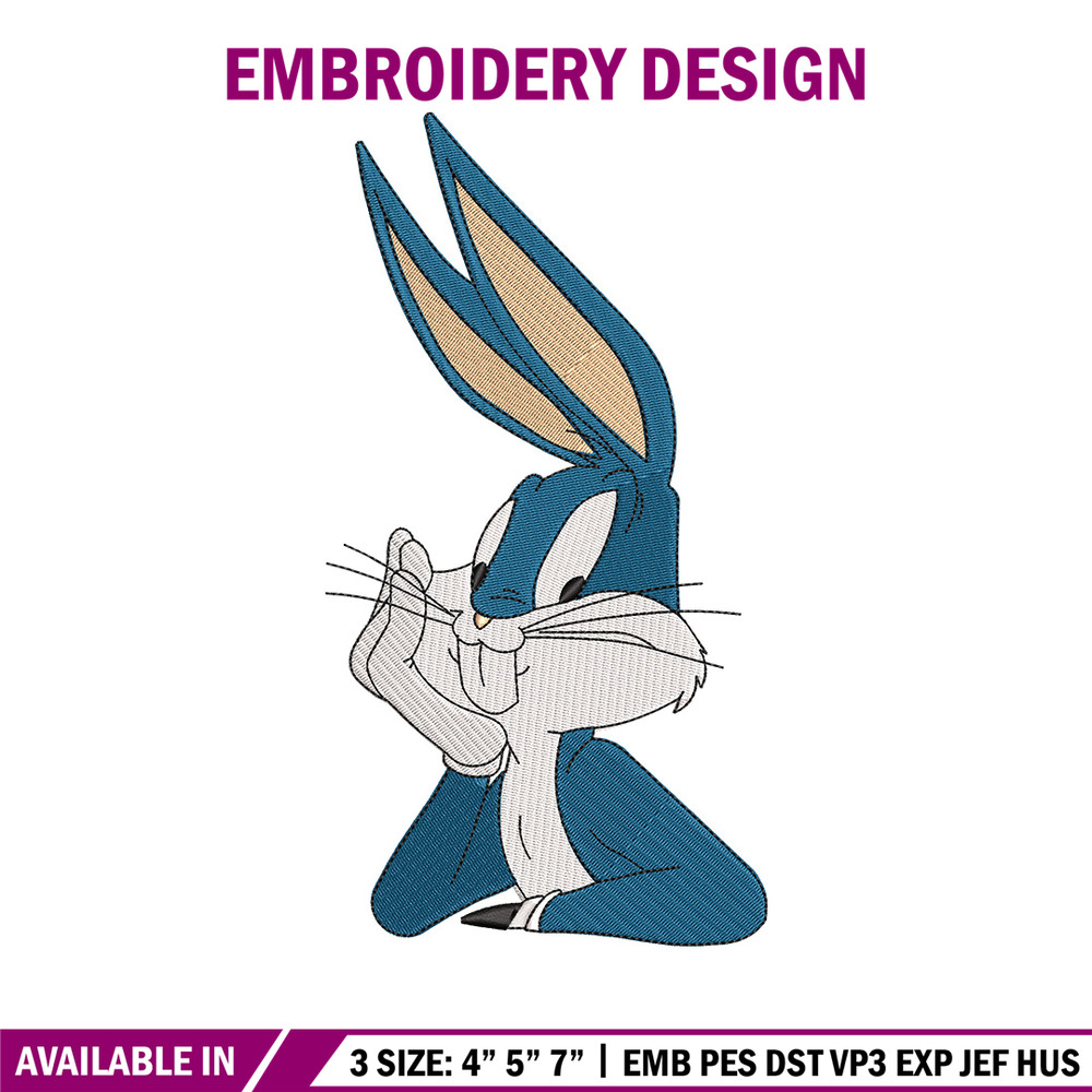 Bunny cartoon embroidery design, Cartoon embroidery, Embroidery file, Embroidery shirt, Emb design, Digital download.jpg