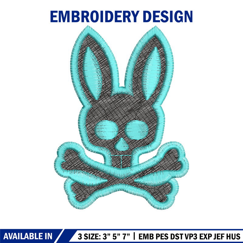 Bunny Skull Logo embroidery design, Bunny Skull embroidery, logo design, logo shirt, Embroidery shirt, Instant download.jpg