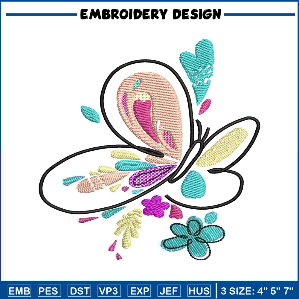 Butterfly Color Art embroidery design, Butterfly embroidery, logo design, embroidery file, logo shirt, Digital download..jpg