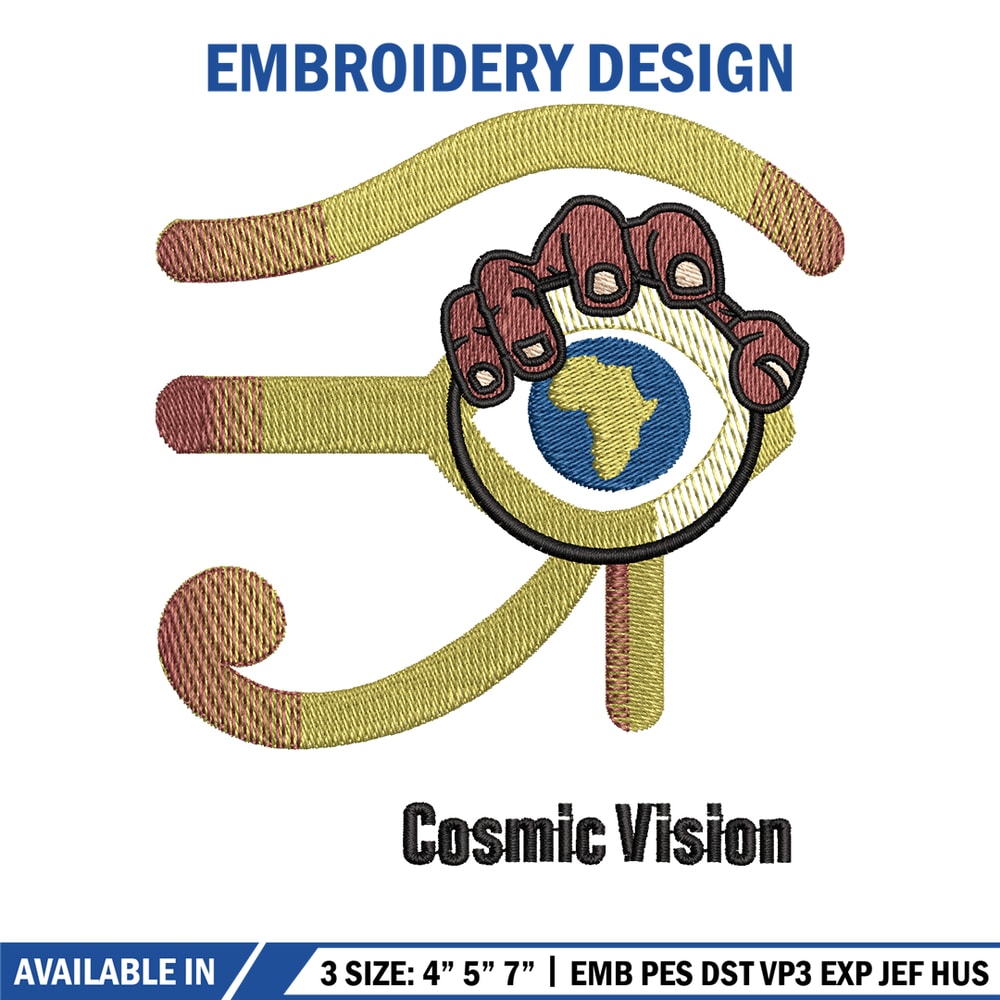 Cosmic vision logo embroidery design, logo embroidery, logo design, Embroidery shirt, logo shirt, Instant download.jpg