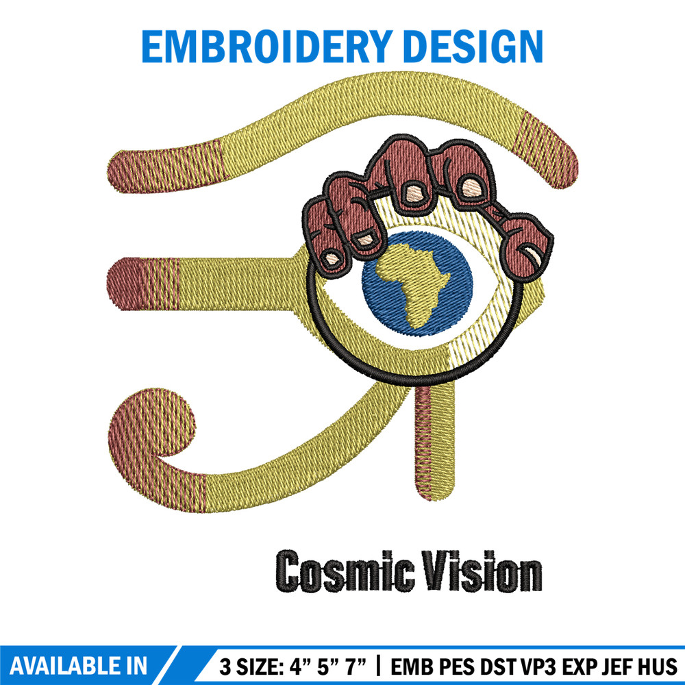 Cosmic vision logo embroidery design, logo embroidery, logo design, Embroidery shirt, logo shirt, Instant download.jpg