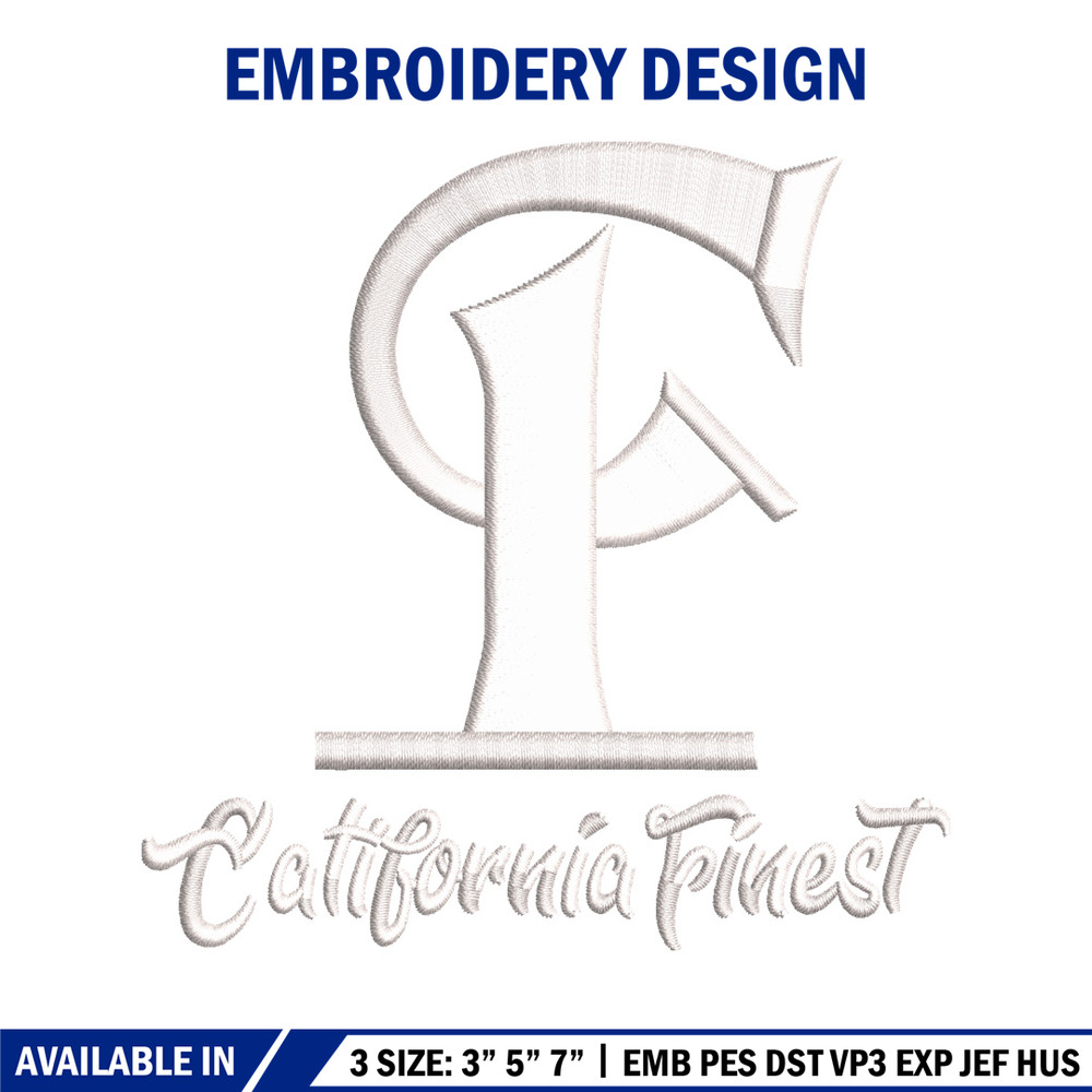 California Finest embroidery design, logo embroidery, logo design, embroidery file, logo shirt, Digital download..jpg