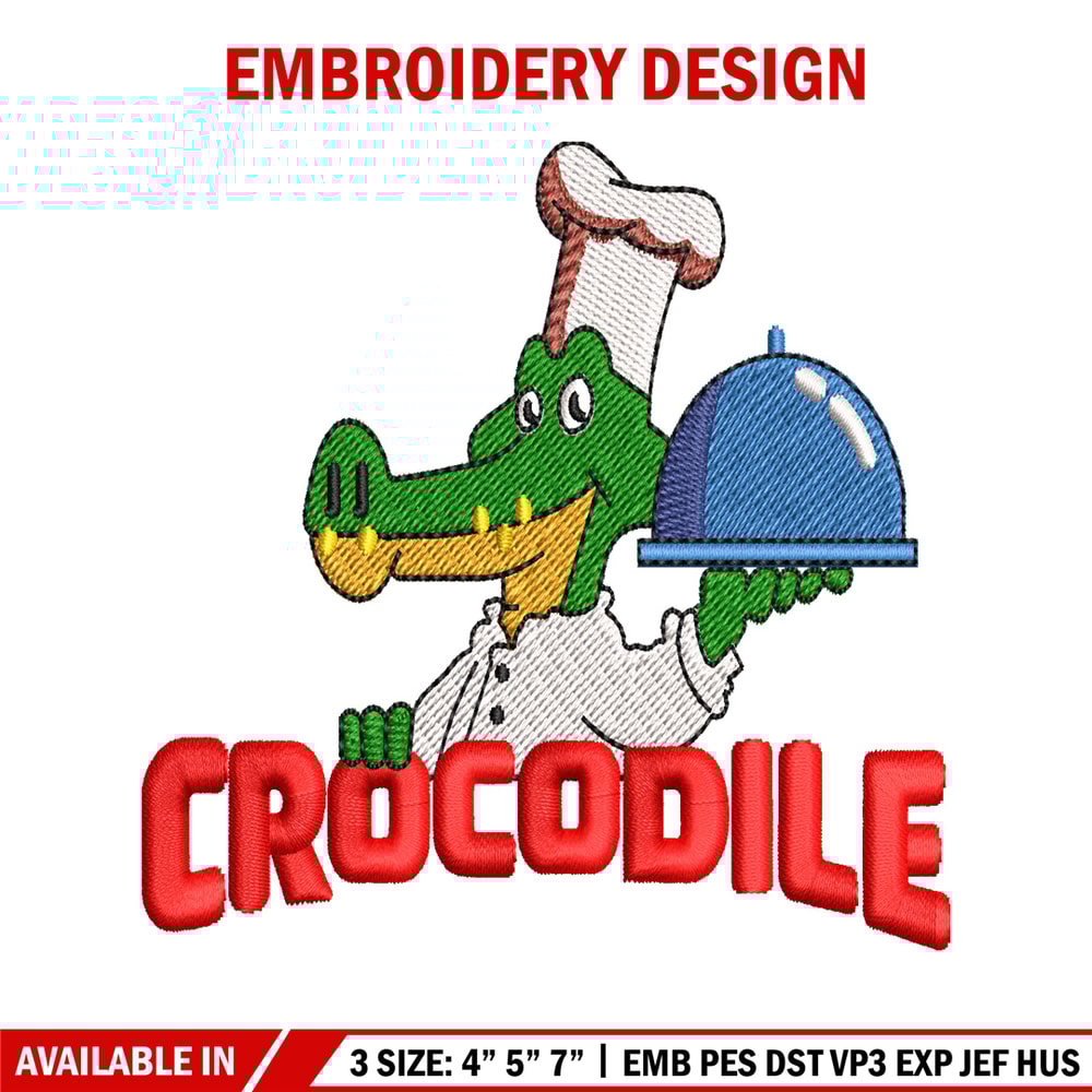 Crocodile chef embroidery design, Crocodile chef embroidery, embroidery file, logo design, logo shirt, Digital download.jpg