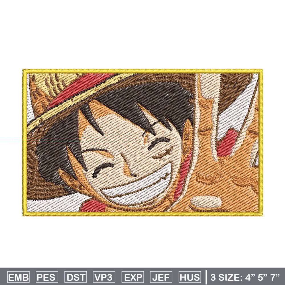 Luffy embroidery design, One piece embroidery, Anime design, Embroidery file, Embroidery shirt, Digital download (10).jpg
