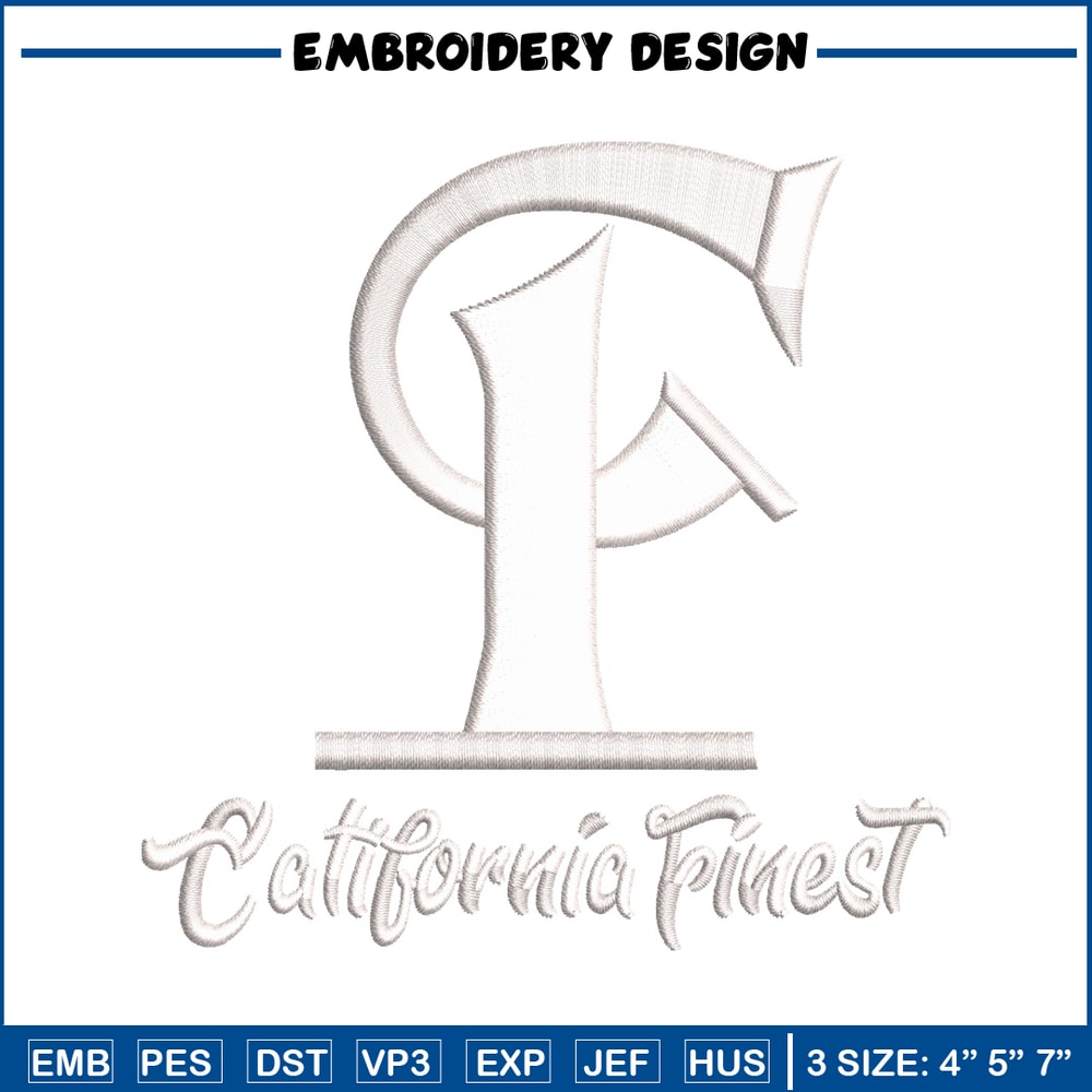 California Finest embroidery design, logo embroidery, logo design, embroidery file, logo shirt, Digital download..jpg