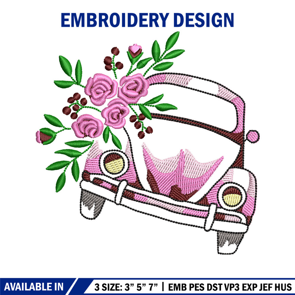 Car flower embroidery design, Car embroidery, Embroidery file, Embroidery shirt, Emb design, Digital download.jpg