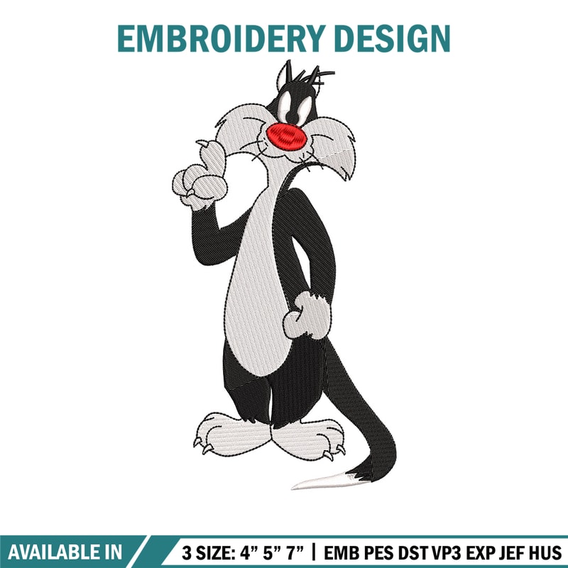 Cat cartoon embroidery design, Cartoon embroidery, Embroidery file, Embroidery shirt, Emb design, Digital download.jpg