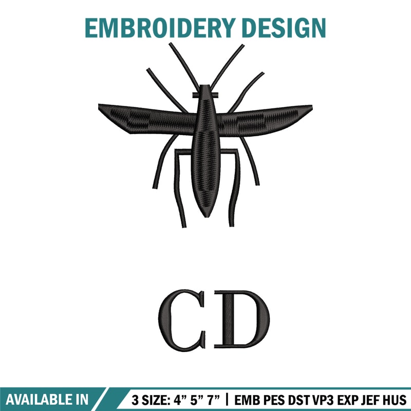 Cd mosquito embroidery design, Logo embroidery, Embroidery file, Embroidery shirt, Emb design, Digital download.jpg
