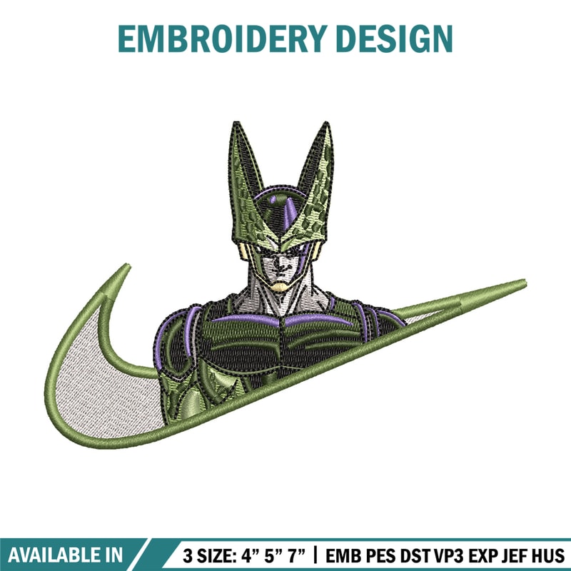 Cell nike embroidery design, Dragonball embroidery, Nike design, Embroidery shirt, Embroidery file, Digital download.jpg