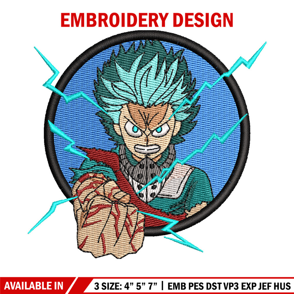 Deku circle embroidery design, Mha embroidery, Anime design, Embroidery shirt, Embroidery file, Digital download.jpg