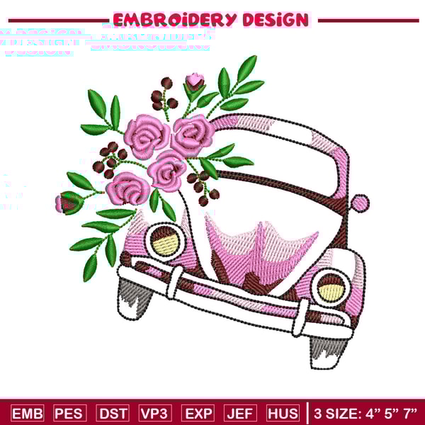 Car flower embroidery design, Car flower embroidery, logo design, embroidery file, logo shirt, Digital download..jpg