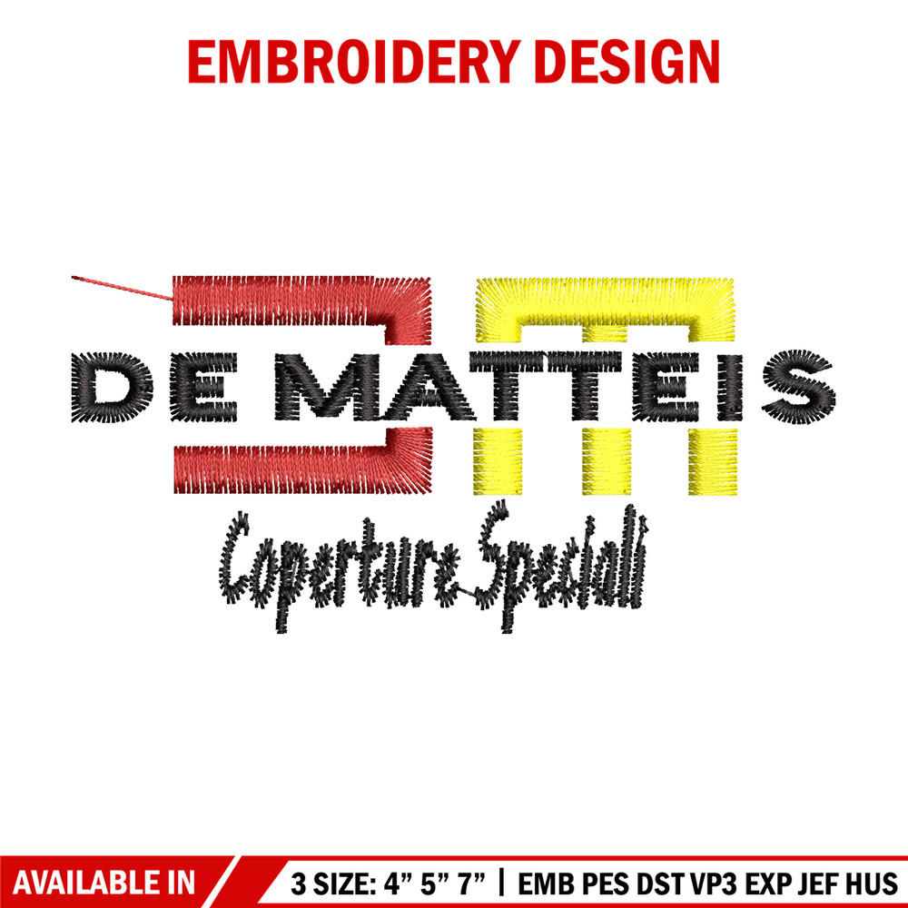 Dematteis logo embroidery design, Dematteis logo embroidery, logo design, Embroidery shirt, logo shirt, Instant download.jpg