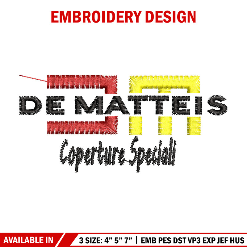 Dematteis logo embroidery design, Dematteis logo embroidery, logo design, Embroidery shirt, logo shirt, Instant download.jpg