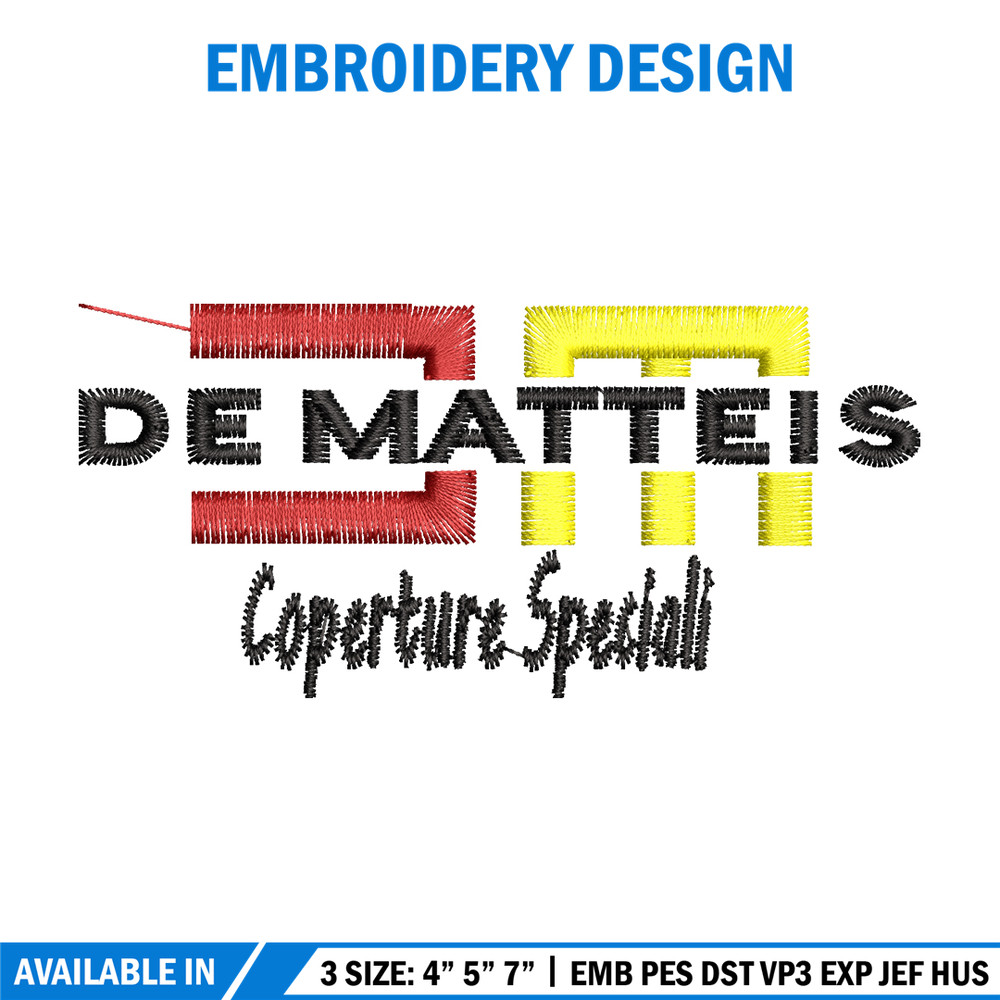 Dematteis logo embroidery design, Dematteis logo embroidery, logo design, Embroidery shirt, logo shirt, Instant download.jpg