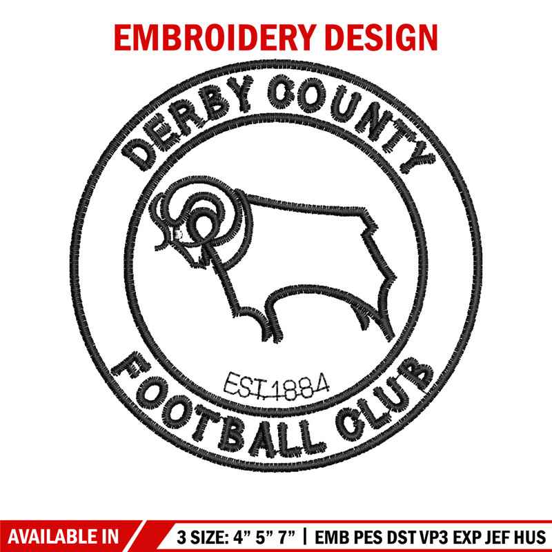 Derby Logo embroidery design, Derby Logo embroidery, logo design, Embroidery shirt, logo shirt, Instant download.jpg