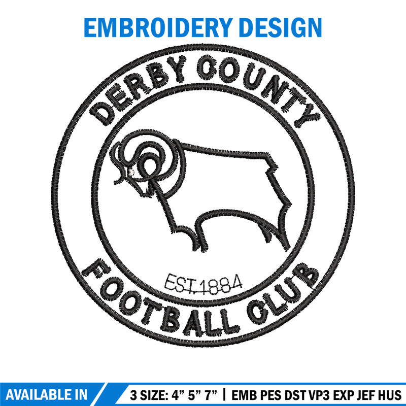 Derby Logo embroidery design, Derby Logo embroidery, logo design, Embroidery shirt, logo shirt, Instant download.jpg